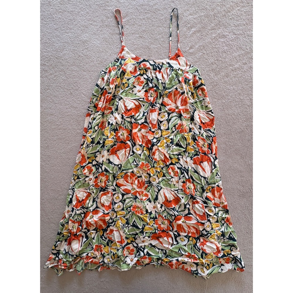 Bila 77 Floral Print Spaghetti Strap Mini Dress Back Cut Out Women's Size M